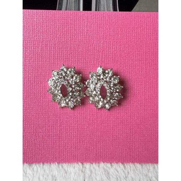 Unbranded Jewelry - Unbranded Stud‎ Earrings Women OS Silver Rhinestone Vintage Sunburst Cluster